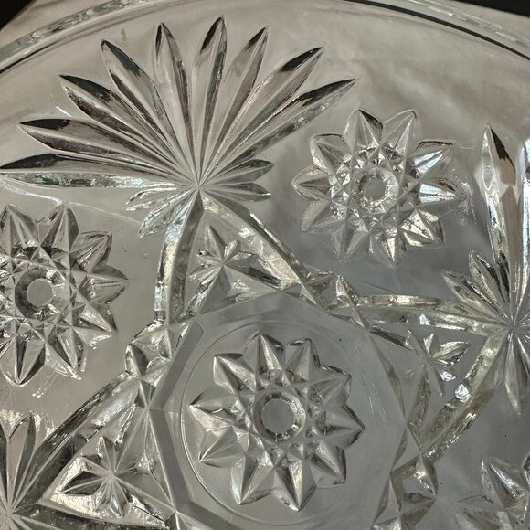 Anchor Hocking Star of David (EAPC) Glass Candy Dish with Lid Large Vintage - Picture 6 of 15
